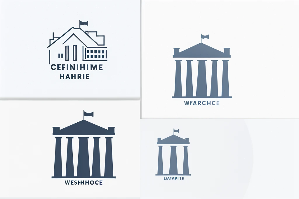 Modern, Stylish and unique logo design、Clean minimal design, Lines and Shapes、environmental symbol mark、 A logo with a white house motif、Background is white
