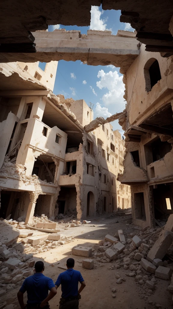 disaster photography, earthquake, ancient middle east buildings collapsed, destroying houses,by Ignacio Zuloaga, an amazing photo, devastation, photomontage, stefan koidl, by Zoran Mušič, by Francis Zuniga