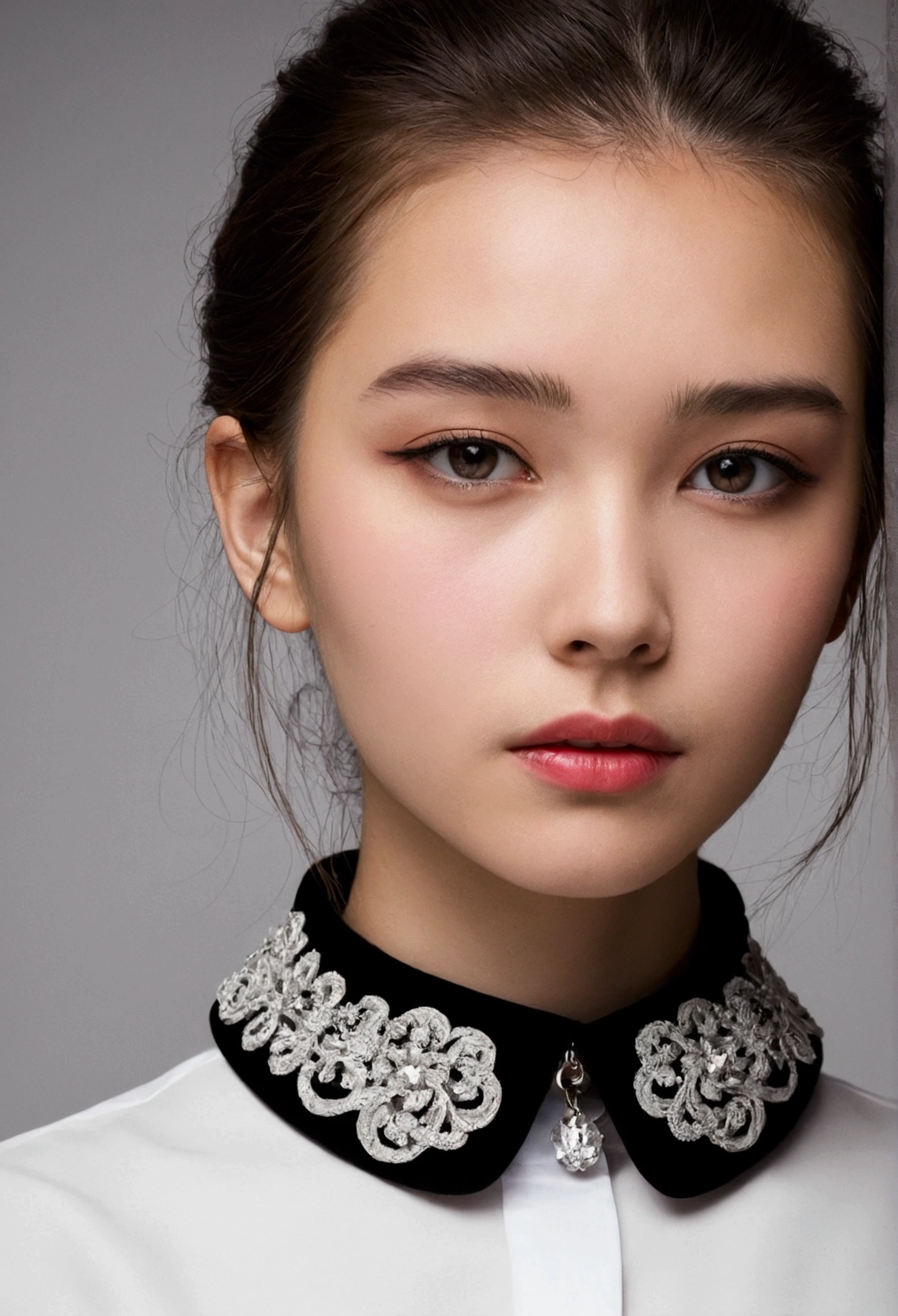 Girl wearing a collar