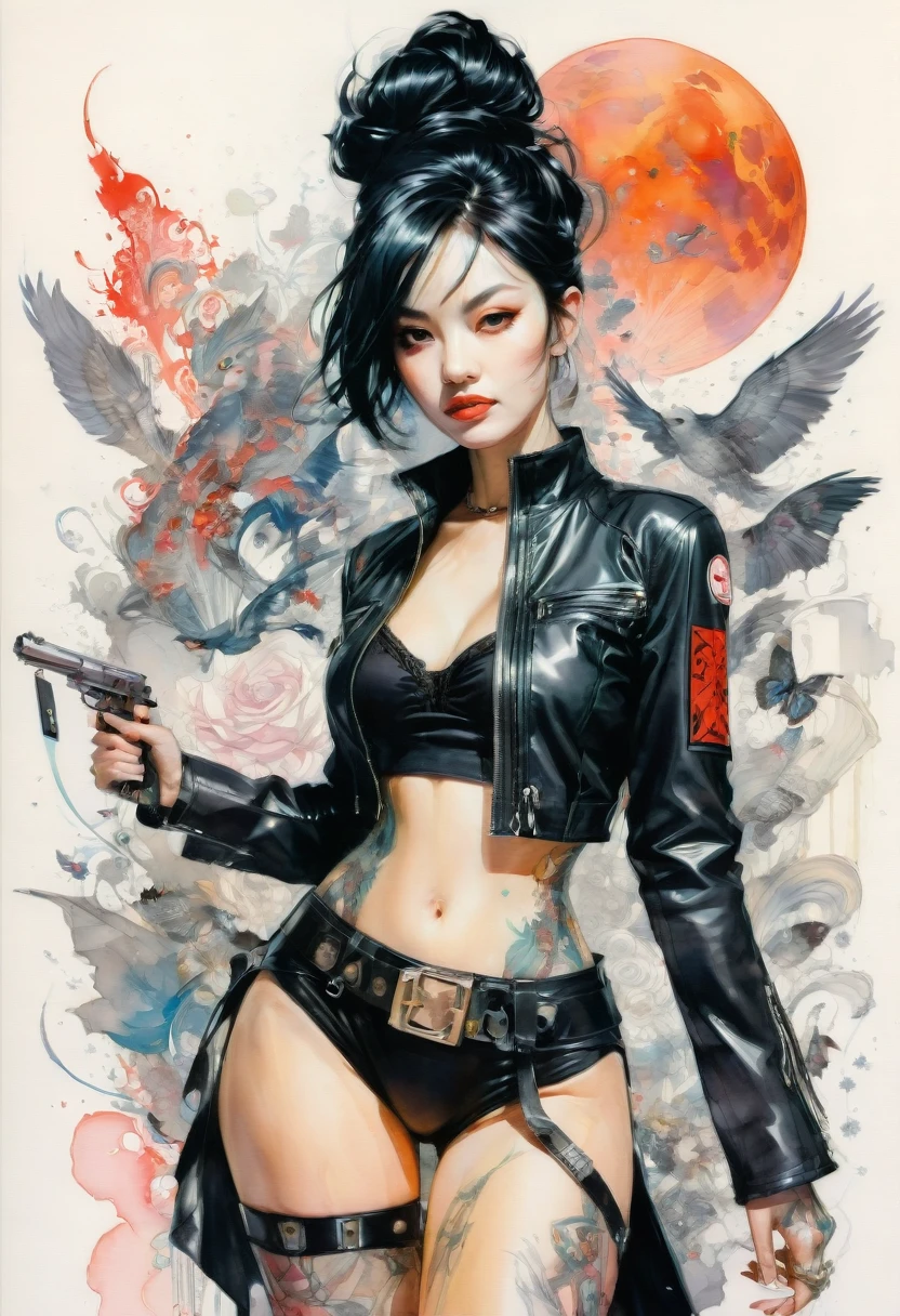 Good girl gone bad, woman clothing, by Dustin Nguyen, best quality, masterpiece, very aesthetic, perfect composition, intricate details, ultra-detailed