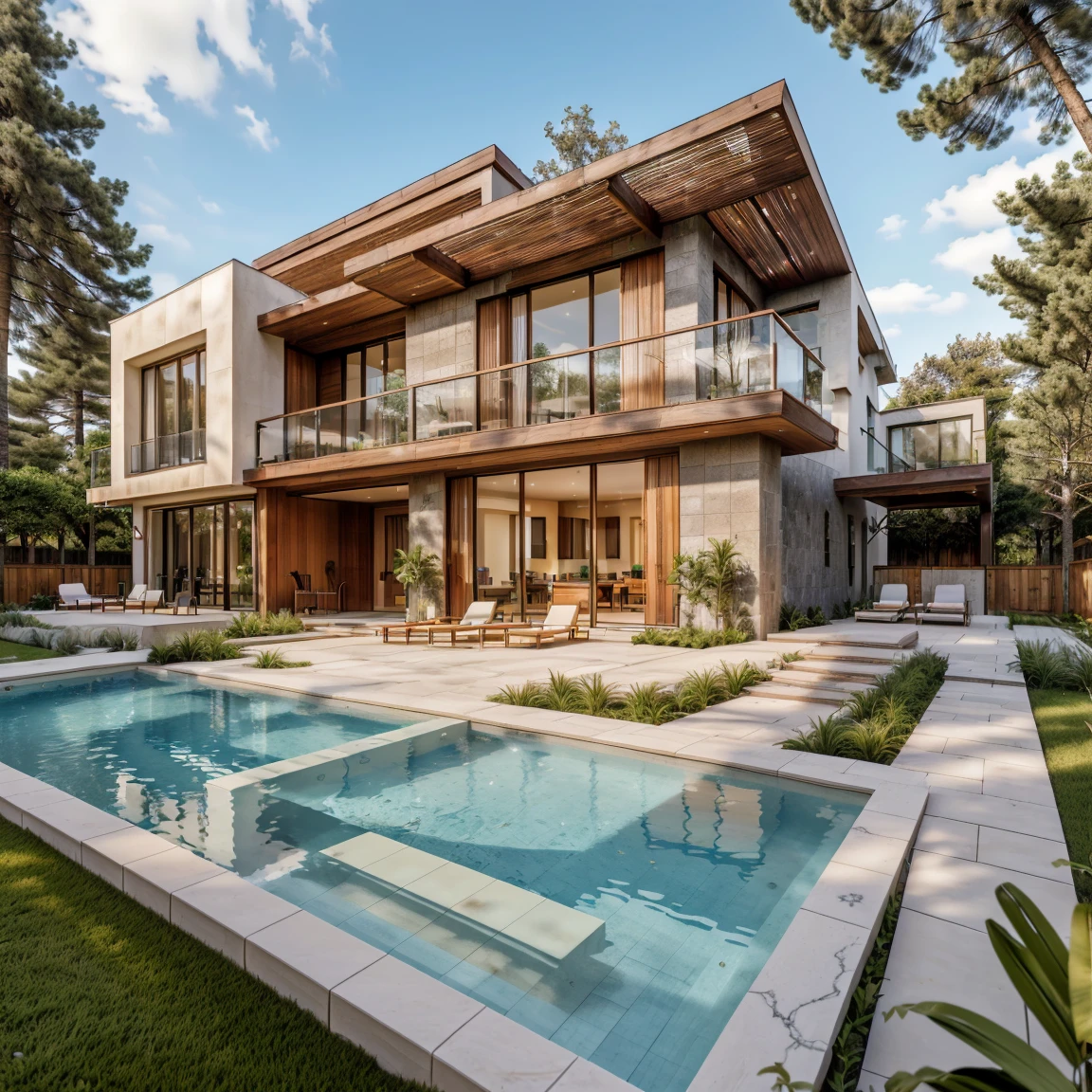(a detailed 2D architecture plan of an L-shaped Villilla,house,garden,private swimming pool,spacious rooms,bright and airy,modern design,open concept,large windows,skylights,high ceilings,multiple levels,luxurious materials,marble floors,wood accents,indoor-outdoor living,sliding glass doors,landscaped backyard,patio furniture,cozy lounge area,barbecue grill,glass railing,panoramic view of the surrounding landscape,greenery,flower beds,trees,water features,stone pathway,automated lighting ,smart home technology,energy-efficient design,eco-friendly features,solar panels,small garden in the center of the "L",circular courtyard,fountain,seating area,outdoor dining space,spiral staircase,spacious balcony on the upper level,panoramic windows in the master bedroom,walk-in closet,en-suite bathroom,jacuzzi tub,separate shower,modern fixtures,high-end appliances in the kitchen,island with bar seating,floor-to-ceiling cabinets,pantry,formal dining room,elegant chandelier,comfortable living room,fireplace,entertainment center,home office,relaxing reading nook,artwork,neutral color palette,subtle pops of color,warm and inviting atmosphere,ample natural light throughout the villa,impeccable attention to detail,meticulous craftsmanship,(best quality,4k,8k,high-res,masterpiece:1.2),ultra-detailed,realistic,professional lighting,vivid colors.