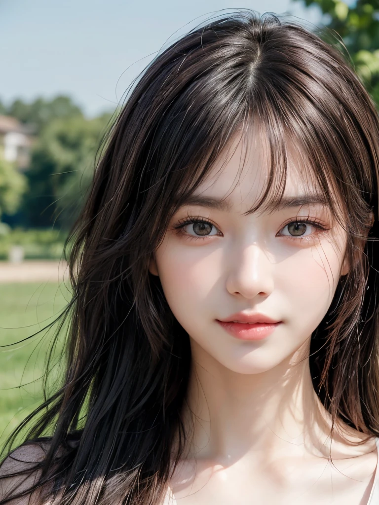 ((masterpiece: 1.3),8k, Realistic, RAW Photos, Highest quality: 1.4),Bust up photo、 (One Girl), beautiful顔, (Realistic Face), (Brown long hair: 1.3), bangs, Perfect dynamic composition,(High quality with attention to detail, Realistic depiction of eyes:1.3)、(((Red floral lace dress、garden)))、 The whole is facing forward、21talent、beauty、Well-formed face、Make the eyes even、Banditium Build、Balanced ratio、beautiful足、Fresh face、beautiful景色、beautifulヘアスタイル, (bangs), (smile), smile, Realistic eyes, Gloss, highlight, highlight in the Eyes, eyelash, 目の中のbeautifulディテール, (Realistic Skin), Shooting from the air、beautiful肌, Transparency、(beautiful)、 smile, teeth, Confused, charm, 超High resolution, Ultra-realistic, High resolution, Golden Ratio, clear eyes, Wet, Looking into the camera, ear, Shine, Long neck, double eyelid, Thin eyebrows、Big eyes, cheek, kind character, charm personality, kind, 圧倒的なcharm, bright personality