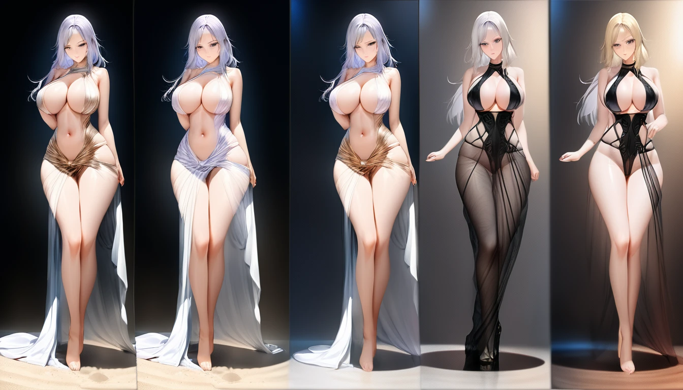 穿着华服的神明Strike a pose拍照, Ancient Mysterious Goddess, Traditional beauty woman, Beautiful female warrior god of war , Beautiful goddess, Gorgeous role-playing, high, Beautiful young girl, Beautiful woman, 华丽Beautiful woman, Complex clothing,Chinese Mystical Aesthetics, Beautiful Asian ancient mysterious girl, Extremely detailed shot of the goddess, Jaw-dropping beauty, Big breasts deep neckline sexy belly button(butt), (bedroom), (Sexy Girls), masterpiece, best quality, Bangs, blush, Chest, clavicle, Eyebrows visible through hair, (Gradient purple gold hair), Jewelry, Long hair,Bright Eyes, ring, (solitary), illustration, fashionable, miss, Strike a pose, background, element, confident, Express, Accessories, majestic, striking, key point, Dynamic poses, ((plump)), (black))Woman in transparent dress,Viewer,(((Full breasts, Keeley University))),Slim waist,(Navel exposed,Bare waist), Long hair, extreme detailed details, Detailed fantasy art, Stunning character art, Beautiful and exquisite character art, Beautiful transparent dress, Very detailed, Large Breasts,饱满Chest,Golden ratio figure,Perfect body,Ultra wide-angle shooting,Full body shot拍摄,Body close-up,Full body shot,Wearing a pleated tulle skirt,柔和动漫illustration, 柔和的深色background,Fujifilm XT3 Clear focus, f 5.6, High Detail, Clear focus,(Wearing openwork clothing),, (Natural light), (Tempting)translucent, Good velvet quality, Compared, Divine Light,, Silver hair, 天空background, Absolute Strength,Female Shinmei,穿着性感丝绸的Female Shinmei,,Large Breasts,饱满Chest,Golden ratio figure,Perfect body,Ultra wide-angle shooting,Full body shot,Body close-up,Full body shot, Wearing a tulle dress, Model shooting style, Large Breasts,饱满Chest,Golden ratio figure,Perfect body,(Extremely detailed CG 8k wallpaper unit), The most beautiful artistic photos in the world, , 8K Ultra HD, ) on the beach,Lazy gesture,Charming and seductive expression,best quality,masterpiece,Ultra-high resolution,(Practical:1.4),original photo,Ultra-high resolution
