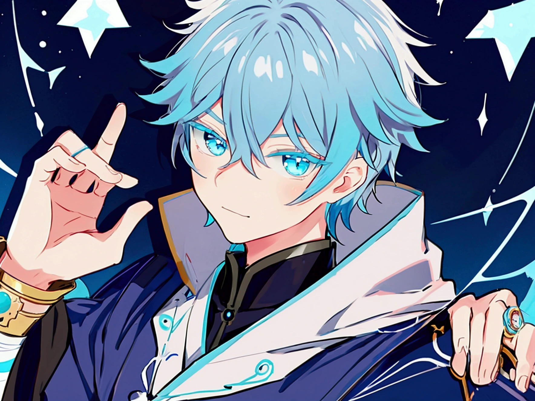 attractive, elegant, virtual youtuber, anime boy, blue eyes, (big, clear eyes:1.3), navy hair,  inspired by Okumura Masanobu, inspired by Okumura Togyu, Cartoon illustration of a boy,  young anime man, Animation Moe Artstyle, male anime character, 2D animation style, illustration, inspired by Okumura Masanobu, inspired by Okumura Togyu, panorama, light turquoise, eye-catching, Traditional Animation, vintage charm, Contemporary Aesthetics, virtual personality.