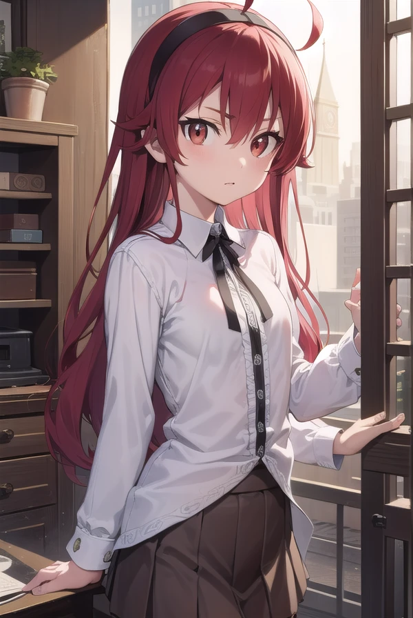 erisgreyrat, eris greyrat, ahoge, hair between eyes, long hair, (red eyes:1.5), red hair, sidelocks, (small breast:1.2),
BREAK black hairband, black ribbon, brown skirt, hairband, long sleeves, neck ribbon, full naked,pink nipple,
BREAK looking at viewer,
BREAK outdoors, city,
BREAK (masterpiece:1.2), best quality, high resolution, unity 8k wallpaper, (illustration:0.8), (beautiful detailed eyes:1.6), extremely detailed face, perfect lighting, extremely detailed CG, (perfect hands, perfect anatomy),