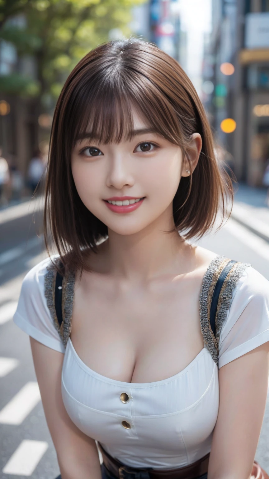 Tabletop, Ultra-high resolution, (Realistic:1.4), 8k, RAW Photos, Highest quality, Detailed Shadows, Highest quality, wonderful, In detail, Official Art, Absurd, Soft lighting, Sharp focus, (Bokeh:1.5), Light from the front, bloom, Cinema Lighting, Light on the face,(NFSW:1.2), Highly detailed RAW color photos, Professional Photos, (Realistic, Realistic:1.37), (Highly detailed skin:1.2), Ultra-high resolution, Improved sharpness:0.9, Slope:0.6, Ultra-detailed,Absurd,
break
(smile:1.2),(Large Breasts)(Thick and beautiful hair:1.3),(double eyelid:1.1),(Soft Breasts:1.2),((T-Shirts:1.2),(Underbust:1.4)),(Beautiful background:1.2),(in Tokyo street:1.2)、(action:1.4),Raise your arms、(hot pants)、(knees)、(Highest quality, 4K, Tabletop: 1.3), Beautiful Alafed Japan Woman、Ultra-realistic, One Girl,Age 25、((alone))、Ultra-detailed顔,Detailed lips, Detailed eyes, (Beautiful lip detail)、Seeing the viewer、Beautifully detailed face、Half-laugh、narrow、(Narrow waist)、Beautifully detailed skin、Skin Texture、Floating Hair、Professional Lighting、Human whole body、Brown Hair,(Short Bob)