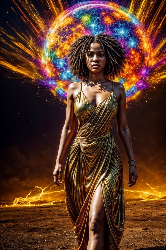 A spiritual being, walking in a spiritual reality, virtual aesthetic, colorful, golden lights, mystical energy, 1 figure, intricate details, glowing aura, ethereal, cinematic lighting, surreal, dreamlike, psychedelic, psychic powers, transcendent, mesmerizing, hypnotic, otherworldly, vibrant colors, kaleidoscopic, (best quality,4k,8k,highres,masterpiece:1.2),ultra-detailed,(realistic,photorealistic,photo-realistic:1.37),cinematic composition,dramatic lighting
