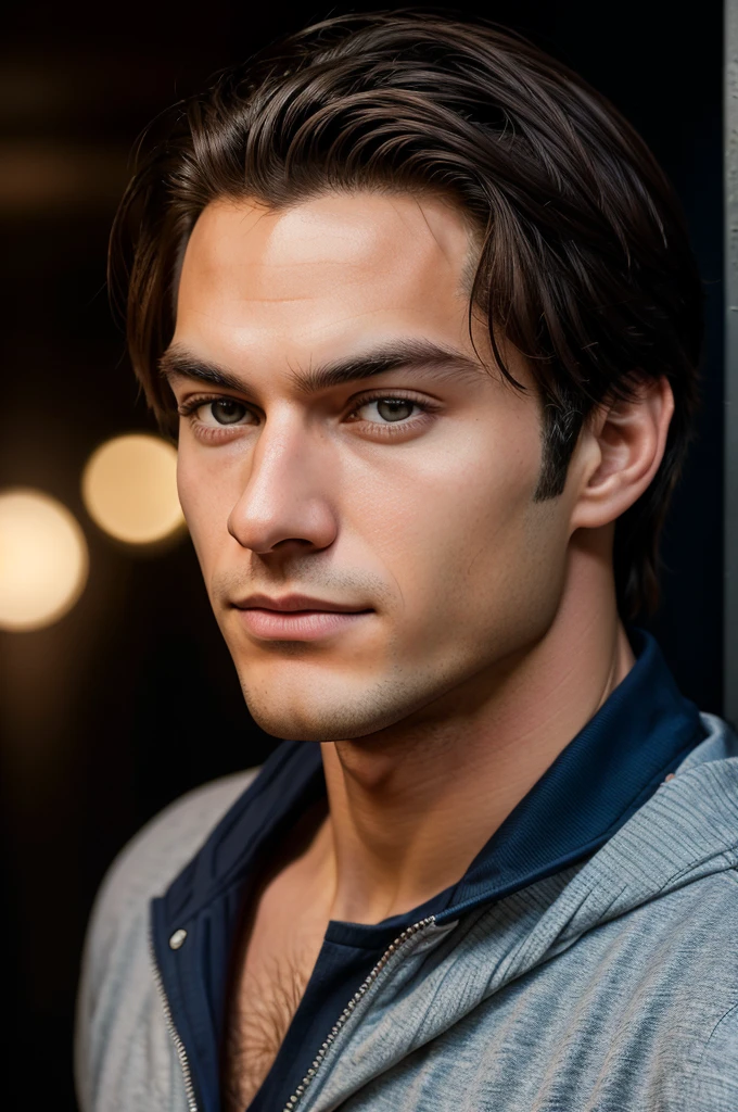 A photograph of spider man, no mask, 20 yo, handsome, detailed face, looking at camera, portrait, 8k uhd, high quality
