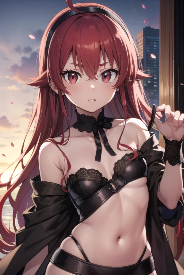 erisgreyrat, eris greyrat, ahoge, hair between eyes, long hair, (red eyes:1.5), red hair, sidelocks, (small breast:1.2),
BREAK black hairband, black ribbon,neck ribbon, full naked,pink nipple,
BREAK looking at viewer,
BREAK outdoors, city,
BREAK (masterpiece:1.2), best quality, high resolution, unity 8k wallpaper, (illustration:0.8), (beautiful detailed eyes:1.6), extremely detailed face, perfect lighting, extremely detailed CG, (perfect hands, perfect anatomy),