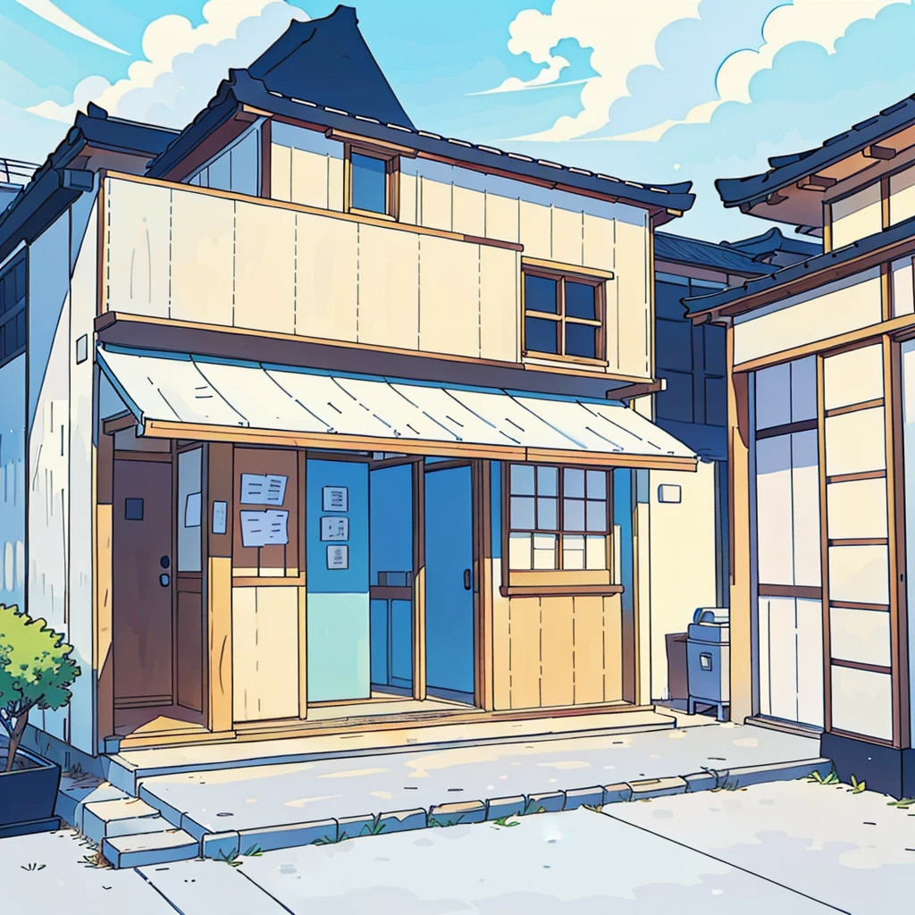 (Highest quality:0.8), (Highest quality:0.8), (((No humans))), Anime illustration, Front view, Japanese House、Background is white