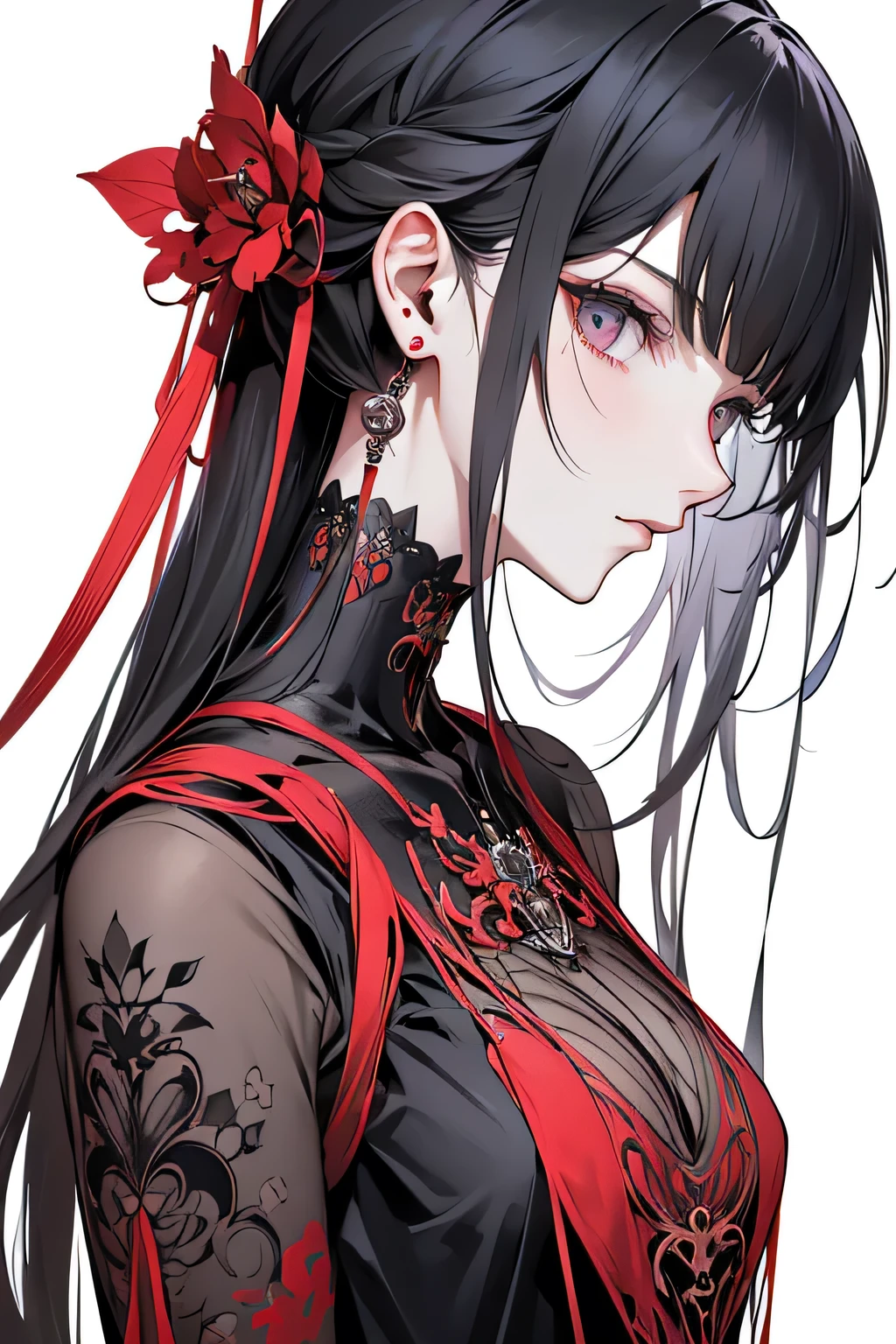 (masterpiece,Highest quality,Highest quality,Official Art,Beauty and aesthetics:1.2),(1. Mechanical Girl:1.3),(Upper body only:1.4),Blood tube,(Pierced the body:1.4 ),Very detailed,rich color details((Very detailedな)),(Very detailedなCGイラスト),((Very elegant and beautiful),(From the side From the side),(Machine made joints:1.2),((Mechanical Hand、Prosthetic arm)),(チューブに接続されたBlood tube)((Mechanical cervical vertebrae attached to the neck)),(sit),Expressionless,(Wires and cables attached to the neck:1.2),(Overhead Wires and Cables:1.2)(Character Focus),sf,White Background,(Blood:1.5),Half of the body is mechanical、Head coming out of chest