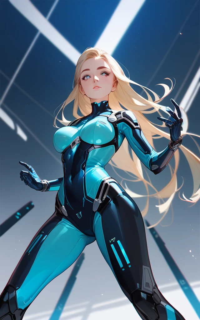 girl, ultron suit, blonde, blue eyes, Hyper Realistic, masterpiece, leotard