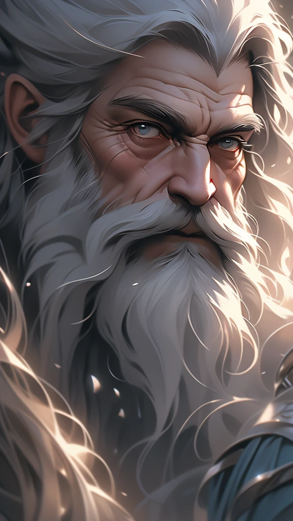 a close up of a painting of a man with a long beard and a long beard, gandalf, gandalf from lord of the rings, gandalf the grey, gandalf (lotr, lord of the rings concept art, sean connery as gandalf, portrait of gandalf, gandalf the white, lord of the rings aesthetic, wizard