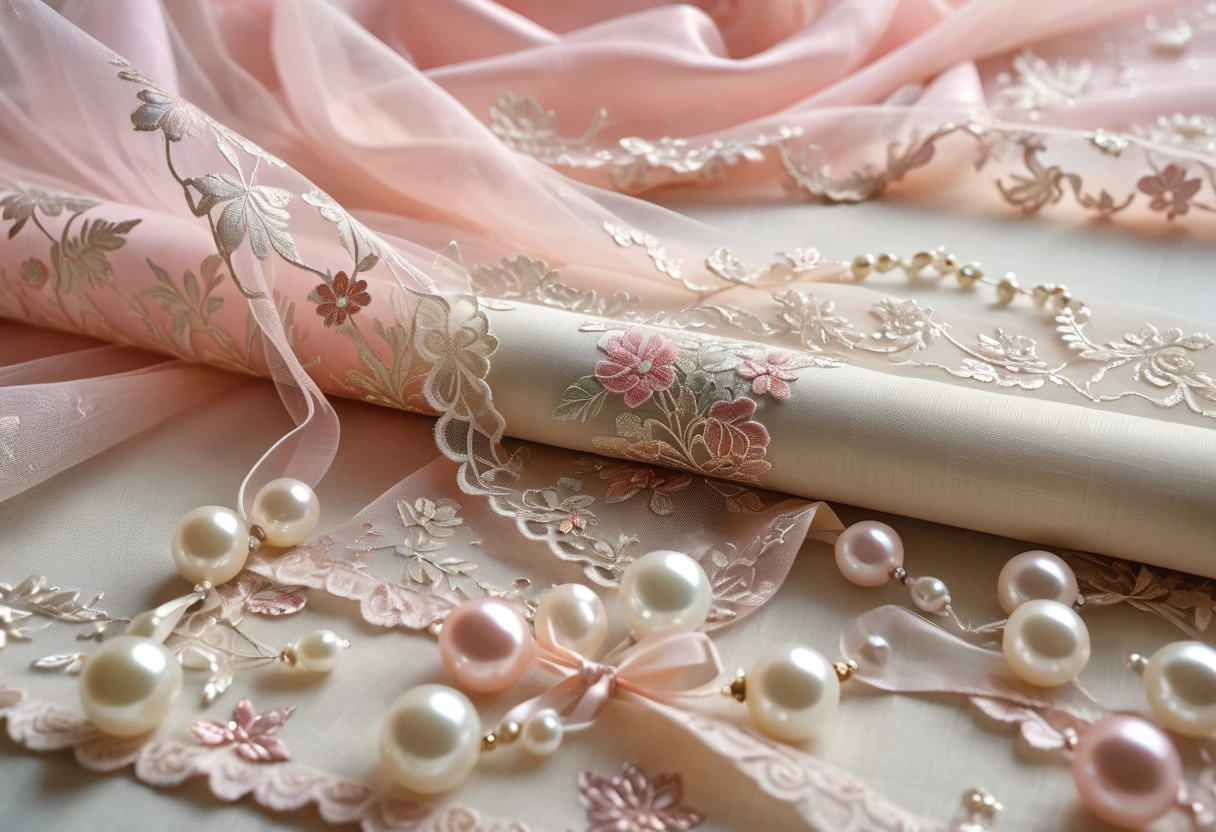 ((background only)),Overhead shot,(((masterpiece))), (((Highest quality))), ((Super detailed)), ((非常にdelicateで美しい)), (最高masterpiece:1.4),delicate,８ｋ,((Arrange the square shaped fabric all over:1.5)),((A wall of frills:1.5))((Beautiful layered tulle wallpaper:1.5))((Generate cloth only:1.4)),(Zooming in on the tulle fabric that fills the entire screen:1.4)Collage fabric,ghostwhite,A lot of cotton,Fairy tale,ribbon,Pearl ornament,Glitter ornaments,doily,(Shabby chic),Cute atmosphere,Soft atmosphere,Wedding Decorations