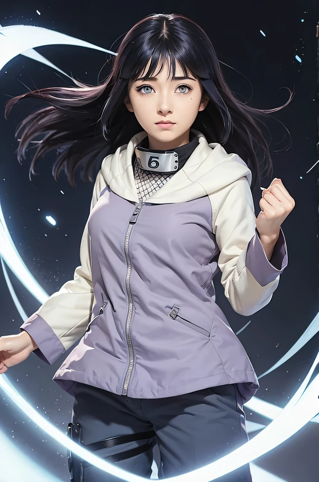 1girl, Hinata Hyuga, realistic, ninja