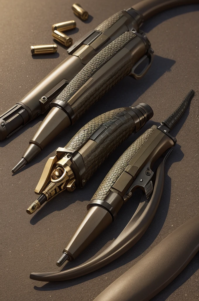 Snake-shaped revolver ammunition