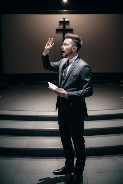 generate image of a pastor preaching