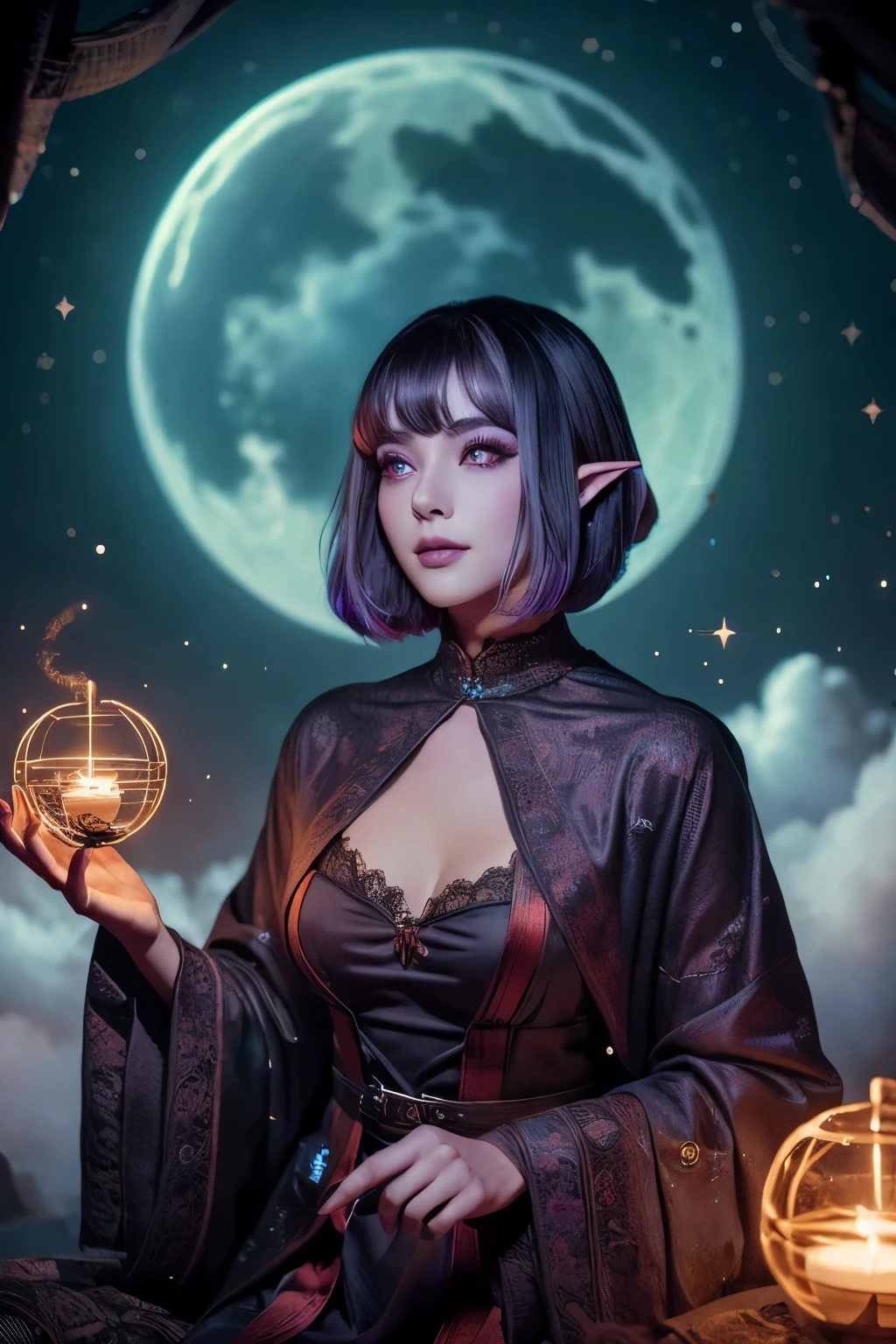 (Well-groomed hair, beautiful moon)