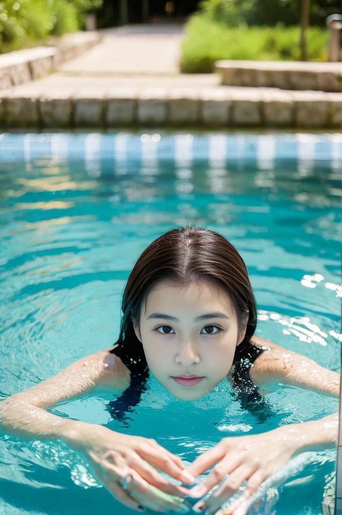 beautiful girl ,Japanese girl, อาบน้ำing in a swiming pool at the forest,It&#39;s sexy and makes you smile a lot.. Belsia and panties, Waist 28, Big hips, Japanese girl, The floor of the crate is the sea.. Close-up of woman in white bikini posing for photo, sexy girl, beautiful Asian girl, beautiful body and face, perfect body, beautiful body, soft, Rounded shape, beautiful curves, attractive body, sexy body, jaw-dropping beauty, Good shape, beautiful upper body, sexy bodyร้อน, smooth body, Asian girl, perfect body, blue dress and face,The background is coconut trees.