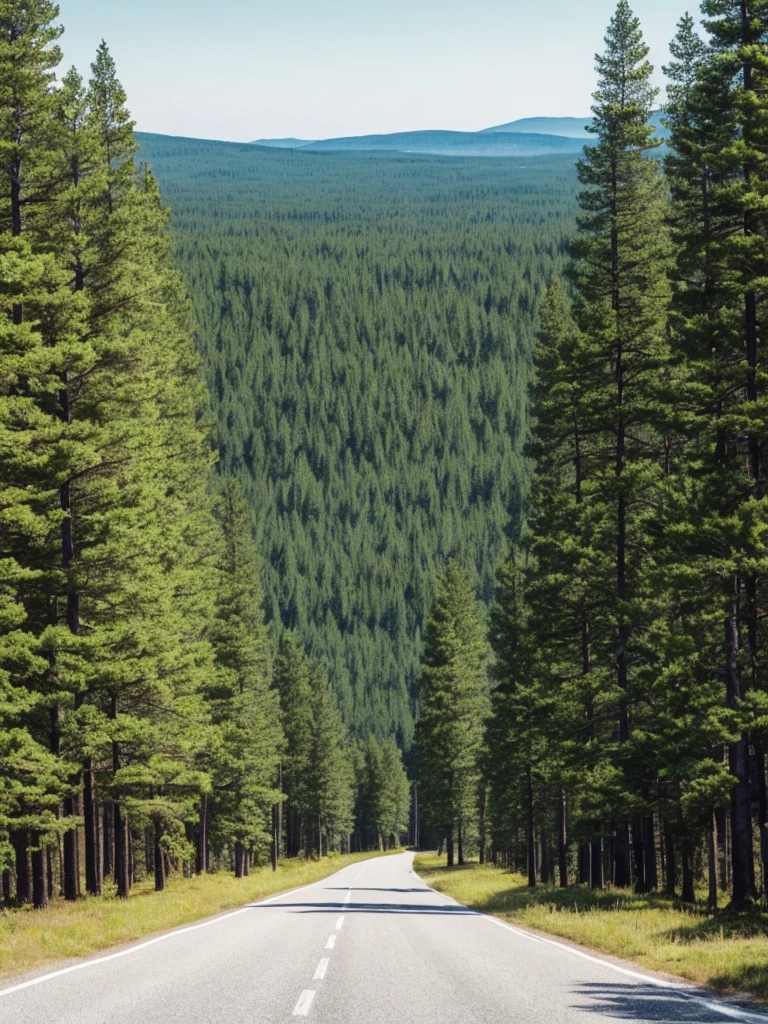 trees and grass on the side of a road near a lake, a picture by Jaakko Mattila, unsplash, hurufiyya, trees and pines everywhere, pine trees in the background, arrendajo in avila pinewood, beautiful swedish forest view, pine forest, caledonian forest, pine forests, in avila pinewood, trees in the background