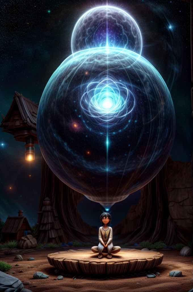a cabin in space, black haired person meditating, spiritual projection, spiritual dimension, aura energy, celestial light, person flying in the starry sky, universe, light golden, (best quality,4k,8k,highres,masterpiece:1.2),ultra-detailed,(realistic,photorealistic,photo-realistic:1.37),concept art,dramatic lighting,ethereal,cinematic,mystical,glowing aura,cosmic,surreal,intricate details,ambient occlusion,volumetric lighting
