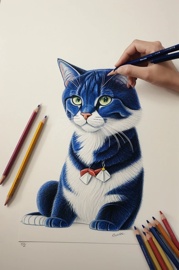 colour pencil cartoon drawing 
