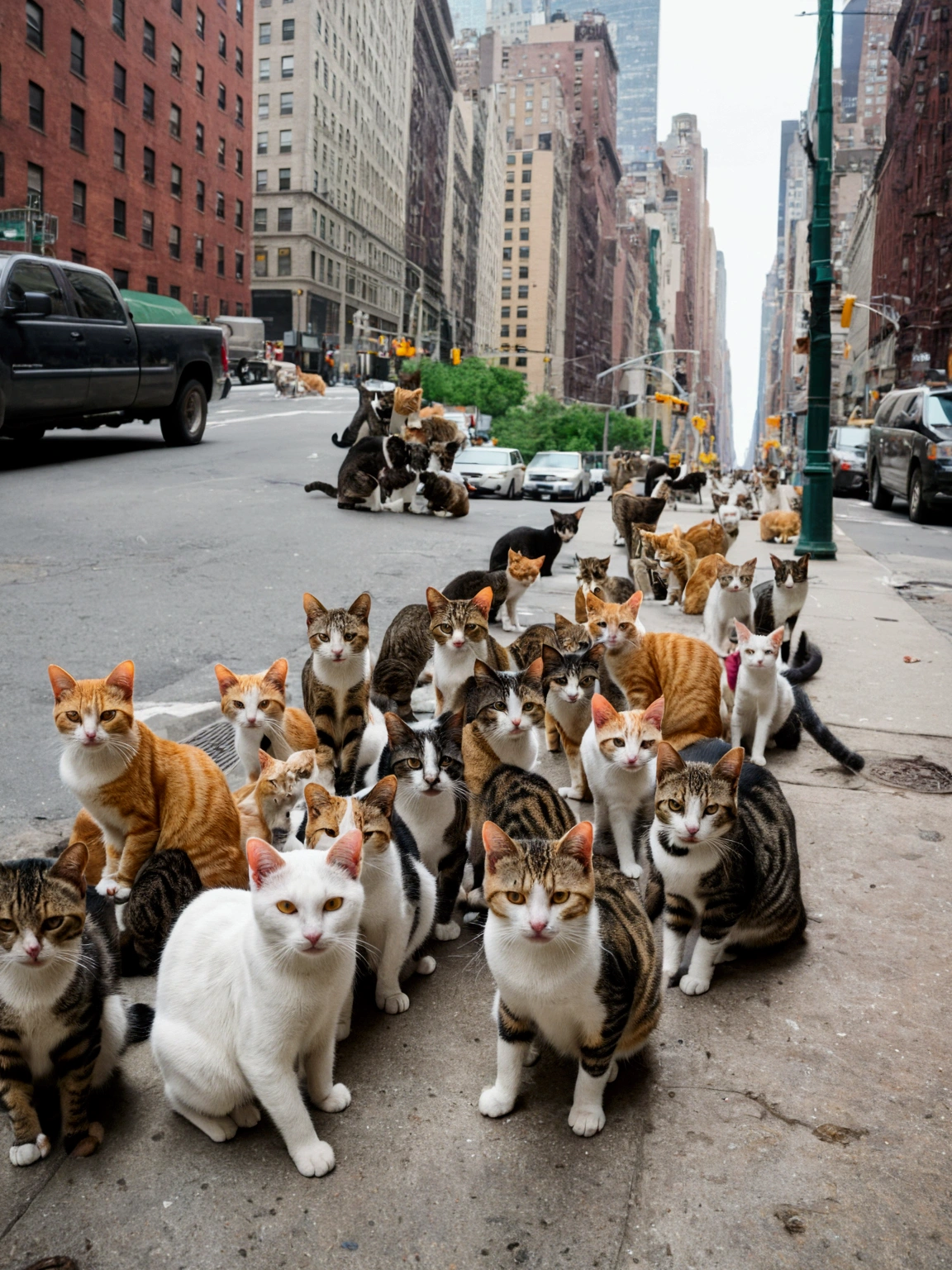Many stray cats in New York