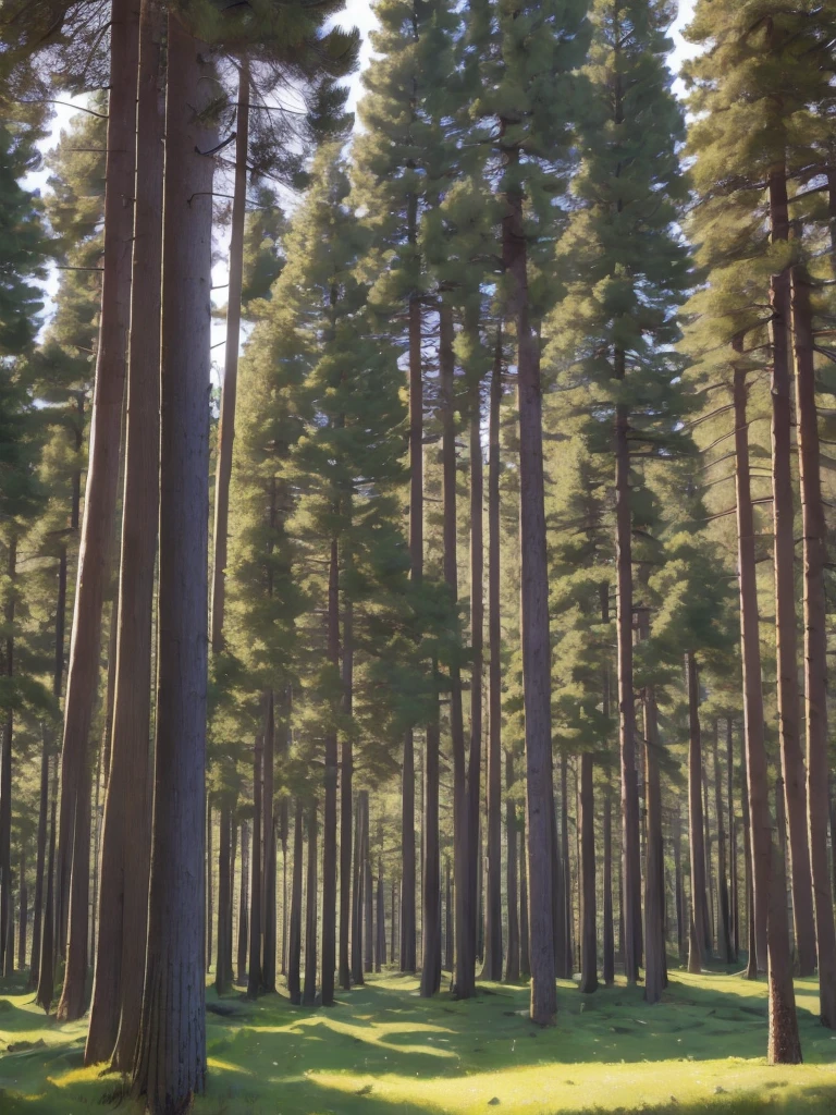 trees and grass , a picture by Jaakko Mattila, unsplash, hurufiyya, trees and pines everywhere, pine trees in the background, arrendajo in avila pinewood, beautiful swedish forest view, pine forest, caledonian forest, pine forests, in avila pinewood, trees in the background