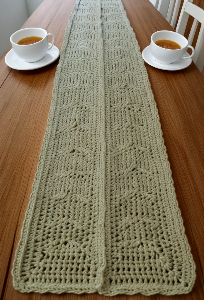 Crochet、Wood grain table、Knitting work