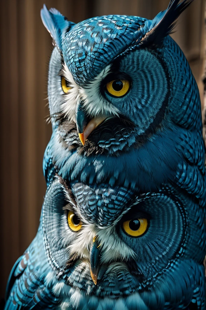 Angry blue owl