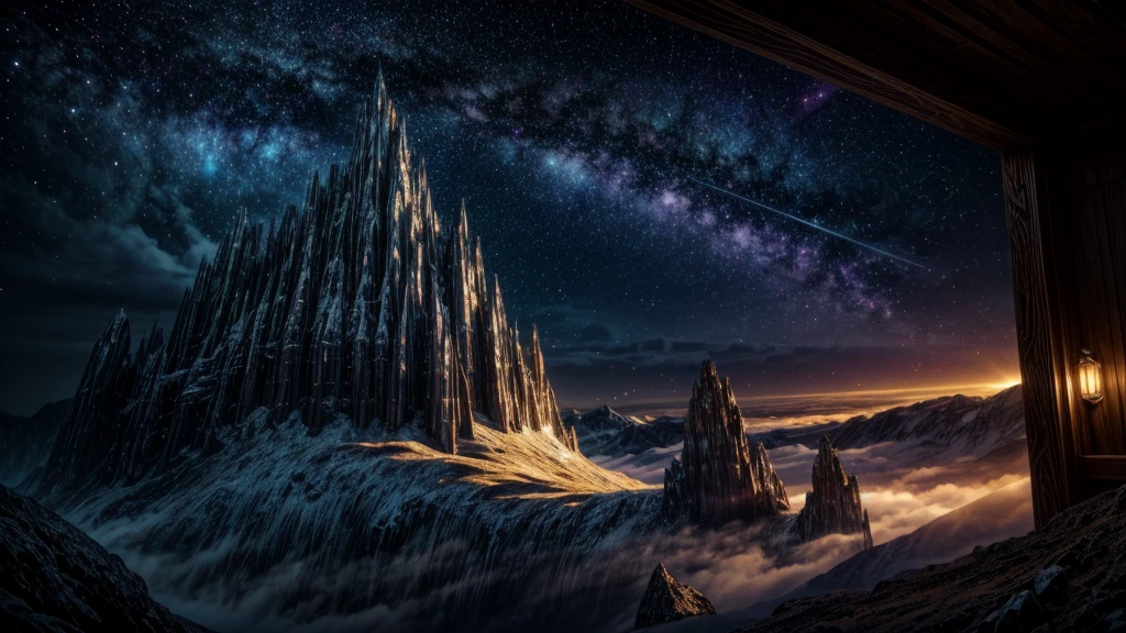 sleeping person, mystical energy, golden light, colorful aura, a cabin in space, many gold coins, spiritual projection, spiritual dimension, aura energy, celestial light, person flying in the starry sky, universe, detailed cabin interior, glowing aura, dramatic lighting, volumetric cosmic clouds, mystical atmosphere, cinematic composition, highly detailed, photorealistic, award winning, digital art, matte painting, dramatic lighting, ultra detailed, hyperrealistic, 8k, HDR, studio lighting