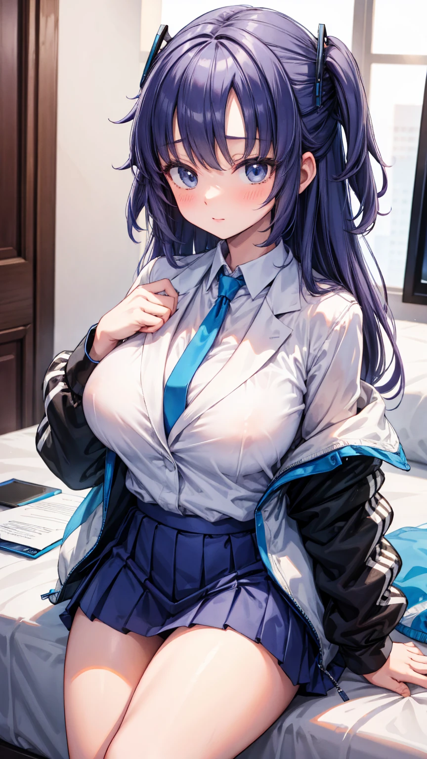 Best illustrations、Delicate、Huge breasts wrapped in a shirt、Thick thighs、Hotel Rooms、Jacket、tie、Tight mini skirt