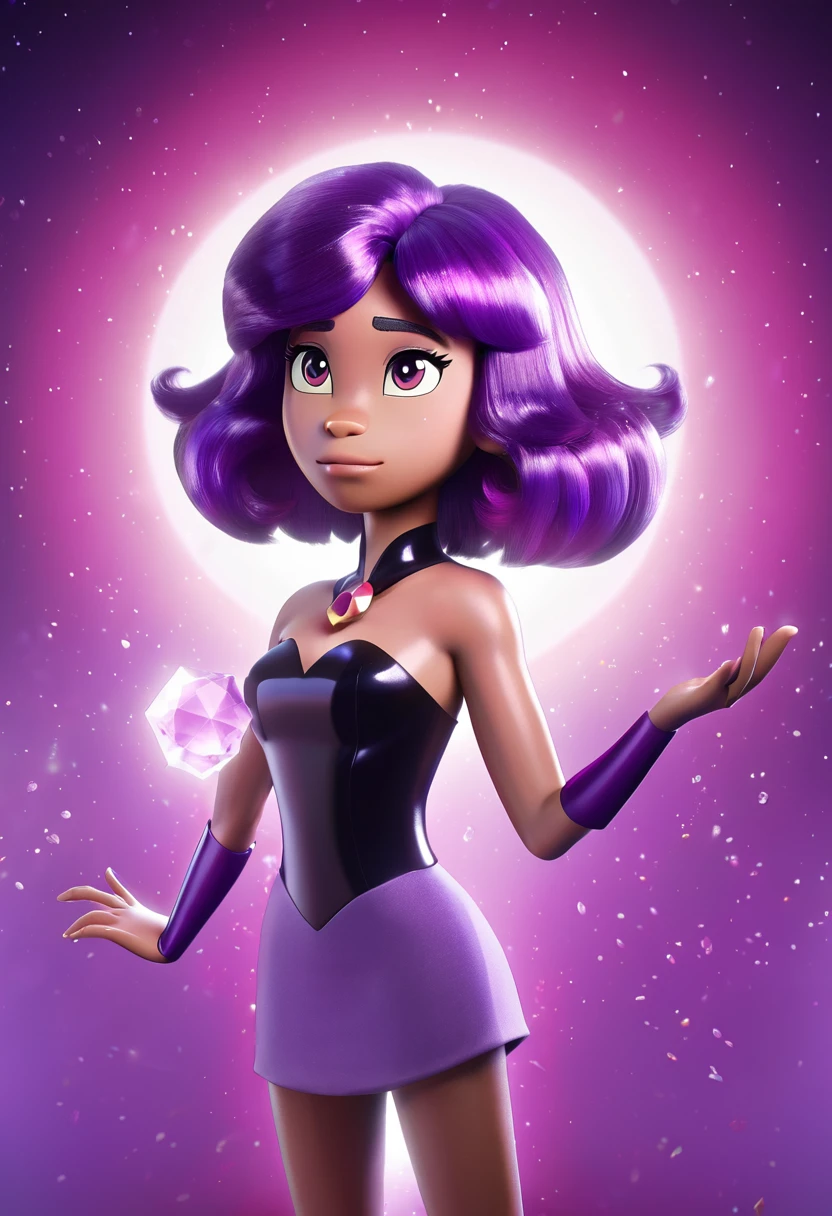 amethyst from steven universe, movie cover, studio J. cgi.