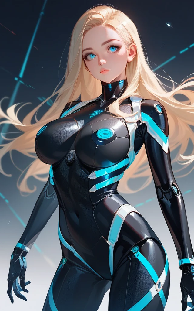 girl, ultron suit, blonde, blue eyes, Hyper Realistic, masterpiece