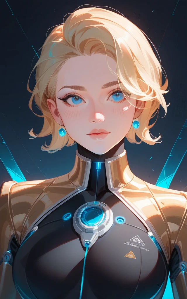 girl, ultron golden suit, blonde, blue eyes, Hyper Realistic, masterpiece