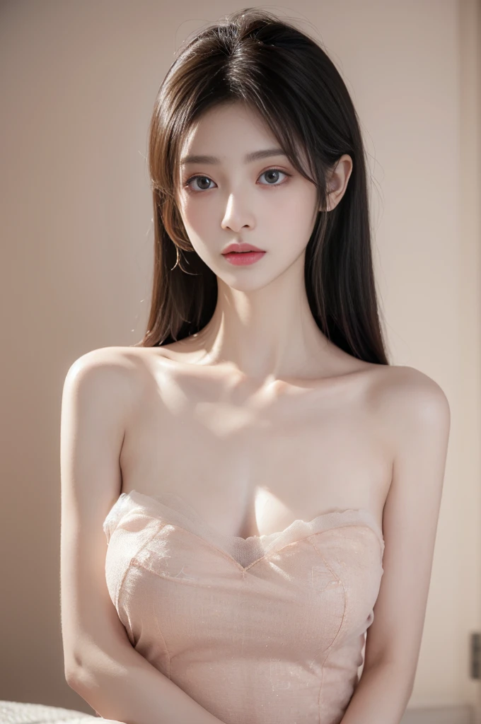 (high details:1.4)、(surrealism:1.4)、(soft lighting:1.05)、32,000、1 woman、realistic lighting、face lighting、ray tracing、(brightened light:1.2)、(improve quality:1.4)、(Realistic textured skin of the highest quality:1.4)、original photo, lifelike, full body woman love, bed, soggy, big bust, stylish hairstyle, pale skin, black eye, pink lips, (Beloved), (:1.1), ~Through, detailed background, detailed face, delicate eyes, good hair, Anatomically correct body, elastic skin, make up, masterpiece
