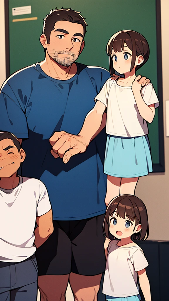 Middle aged man, like father of two children