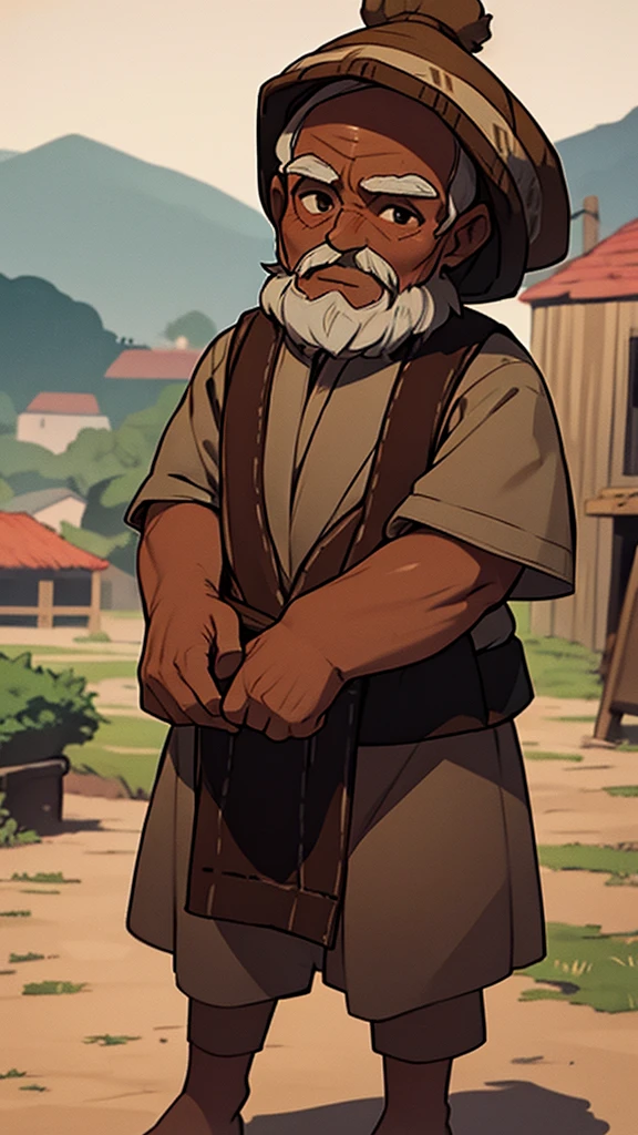Old man, villager, village costume,brown skin colour