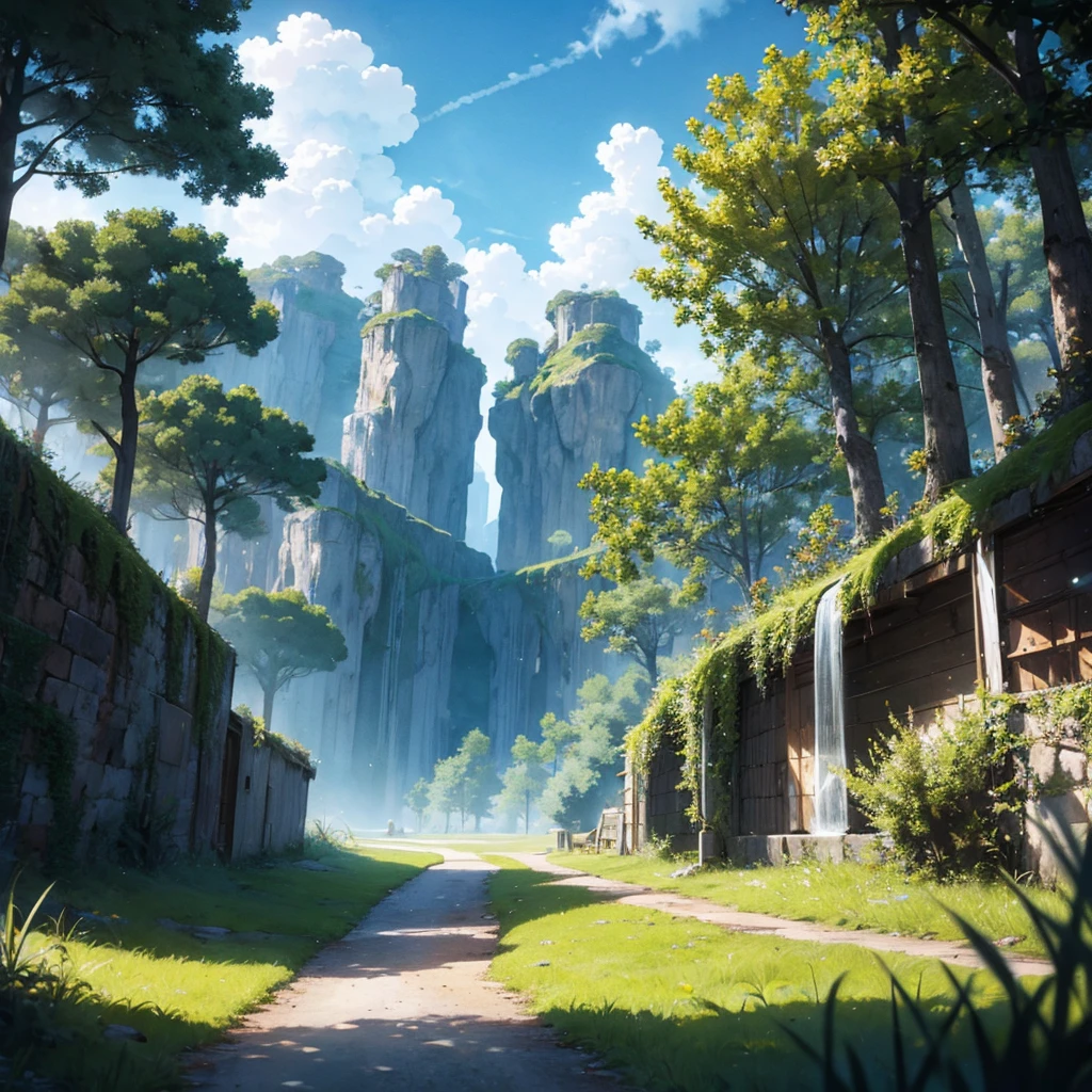 fantasy sky island forest