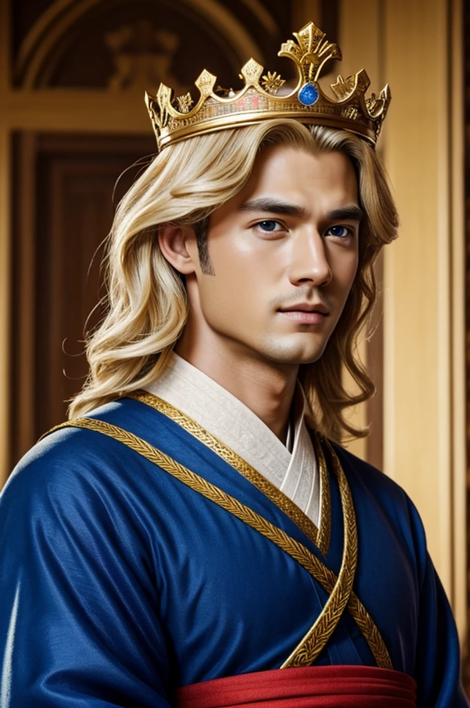 virtual reality,man,blonde hair,crown prince,dynasty,handsome