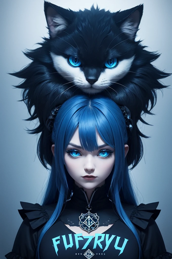 Create a TEAM LOGO with the name "furyz" with a blue theme and gothic and robust style font