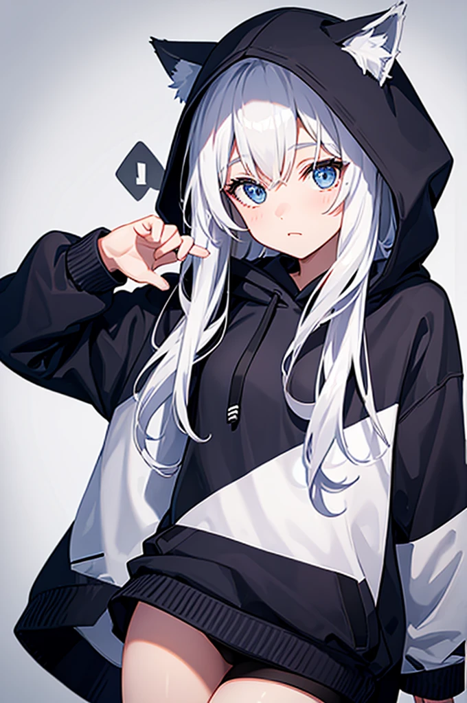 A mysterious girl wearing a hoodie and her background is a wolf