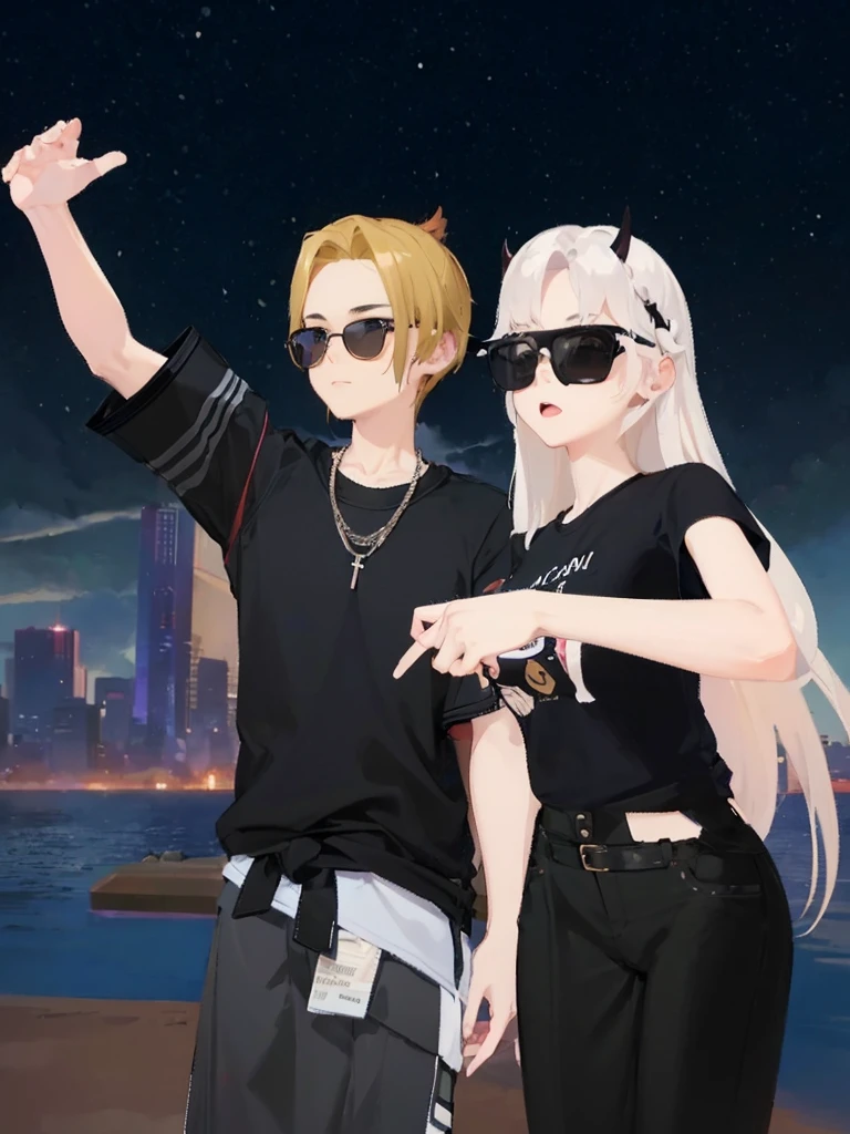 1 boy, 1 girl, handsome boy asian, beautiful girls asian. Realistic, hd, ultra hd, 4m, best quality, anime boy, anime girl. Use black glasses.