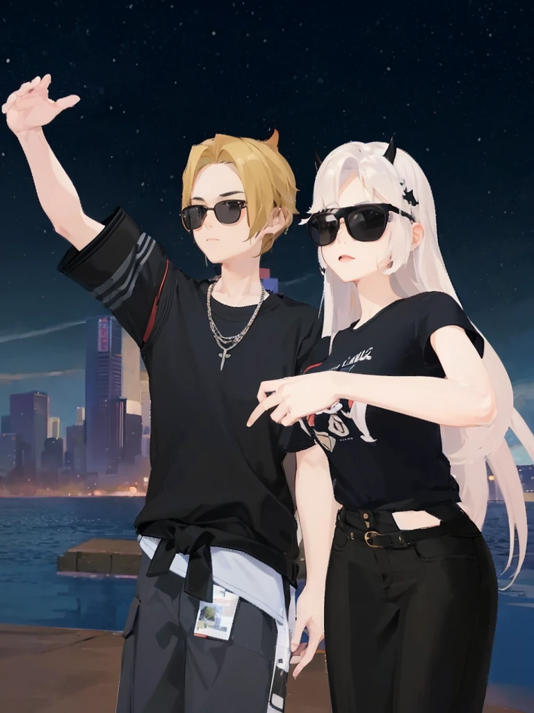 1 boy, 1 girl, handsome boy asian, beautiful girls asian. Realistic, hd, ultra hd, 4m, best quality, anime boy, anime girl. Use black glasses.