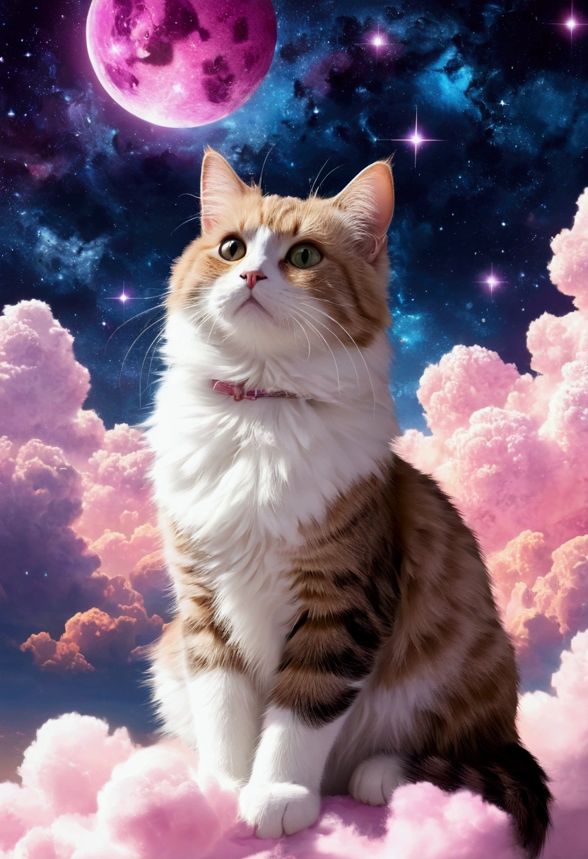 anime, cat, clouds, stars, sky, stars, clouds, cat, cat, cat, cat, cat, cat, cat, cat, cat,, sitting on the cosmic cloudscape, very very beautiful furry art, cat cat dreamcats, fluffy pink anime clouds, cats cat dreamcats, on a galaxy looking background, anime cat, dreamy psychedelic anime