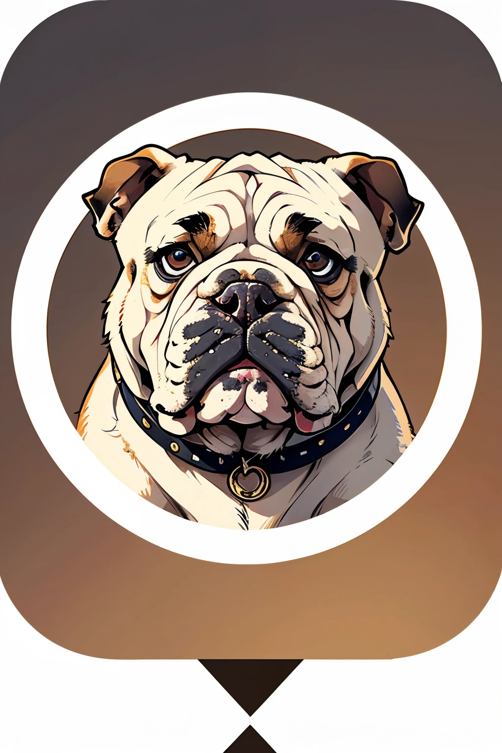 app icon, bulldog, background white, circle, cool