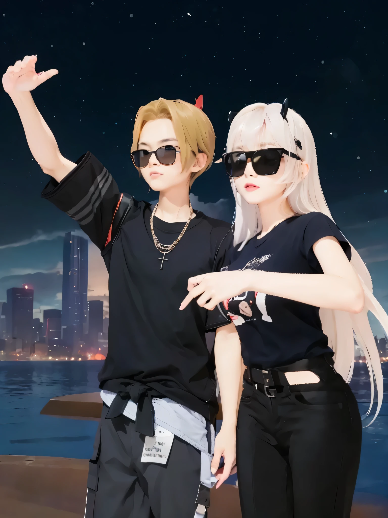 1 boy, 1 girl, handsome boy asian, beautiful girls asian. Realistic, hd, ultra hd, 4m, best quality, asian boy, asian girl. Use black glasses. Handsome asian boy, beautiful asian girl.
