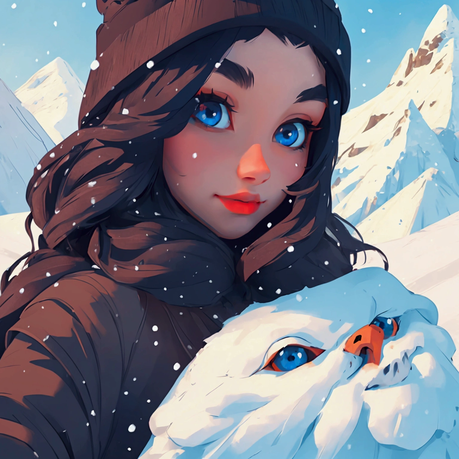 ((master piece)),best quality, illustration, dark, 1girl, In the wilderness,High mountain,Snow-capped mountains in the distance, castle, beautiful detailed eyes, beautiful detailed hair,