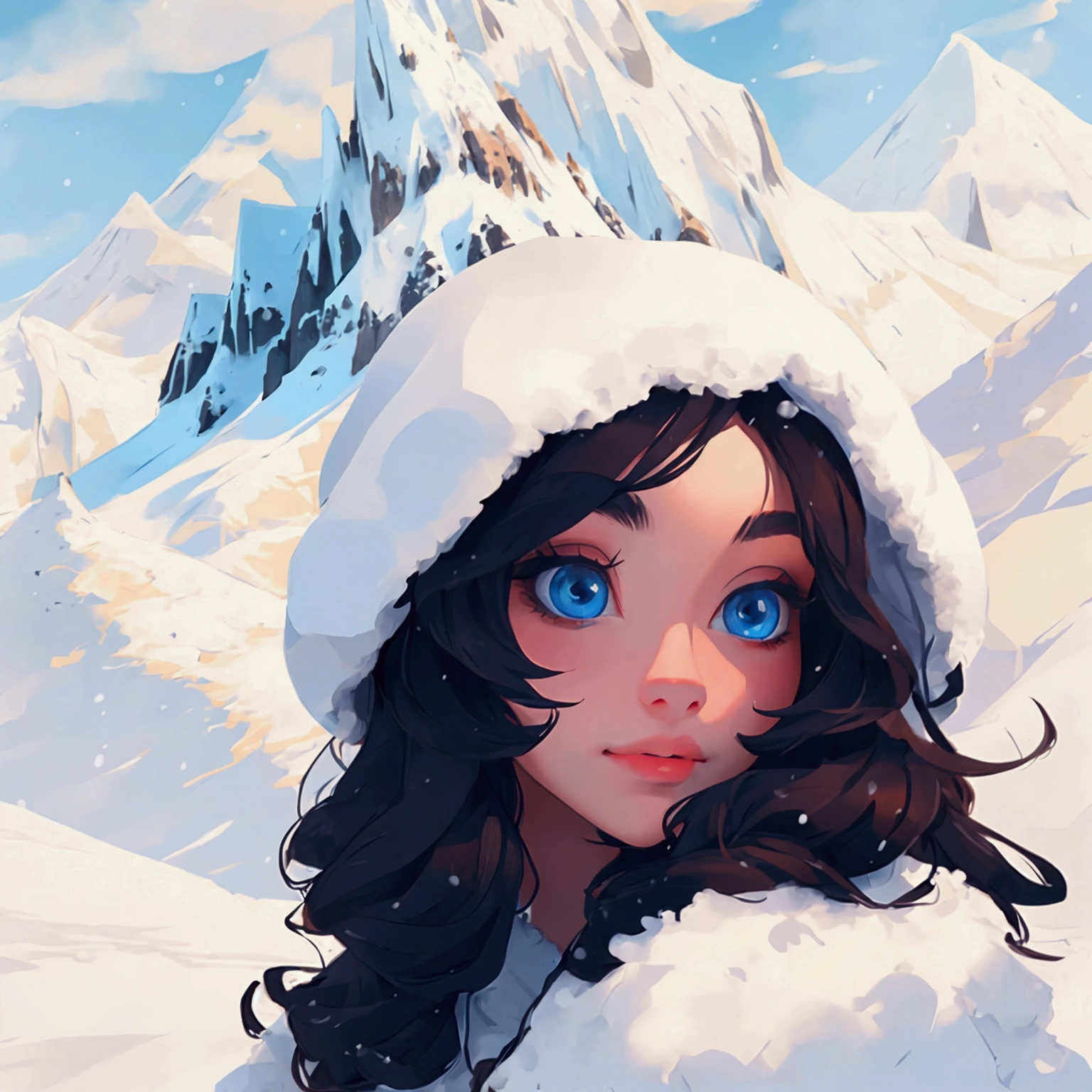 ((master piece)),best quality, illustration, dark, 1girl, In the wilderness,High mountain,Snow-capped mountains in the distance, castle, beautiful detailed eyes,  beautiful detailed hair,
