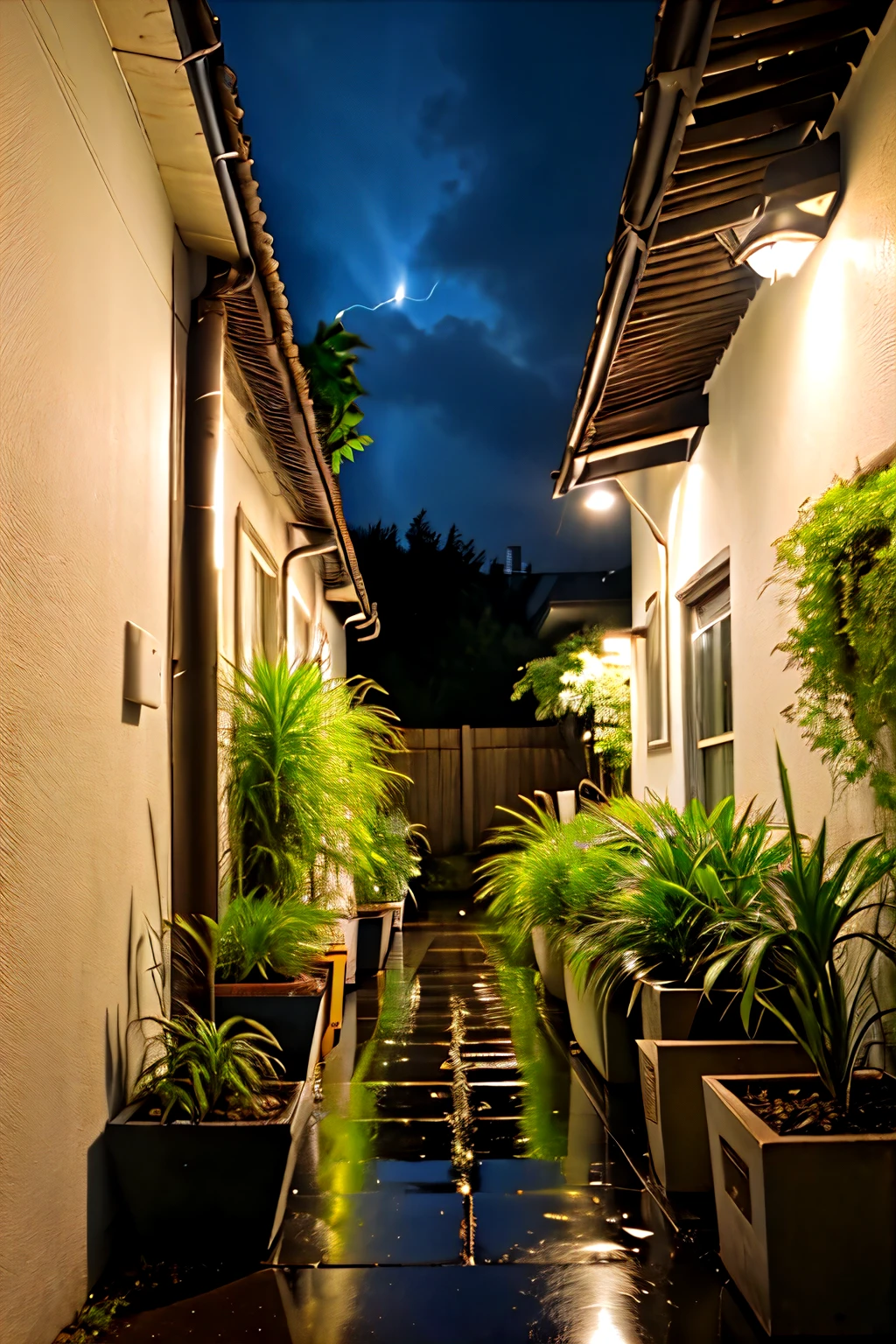 Raining with night plants